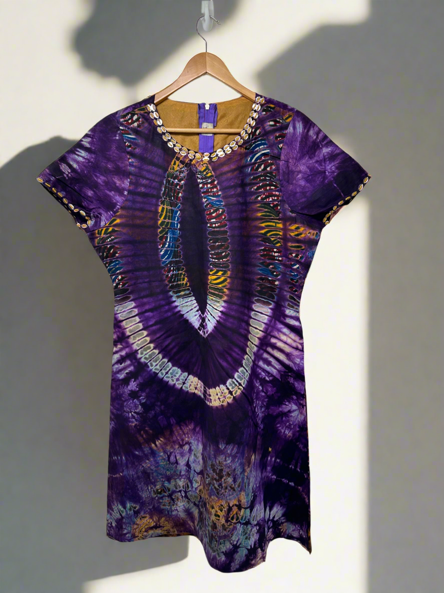 Purple Adire Dress
