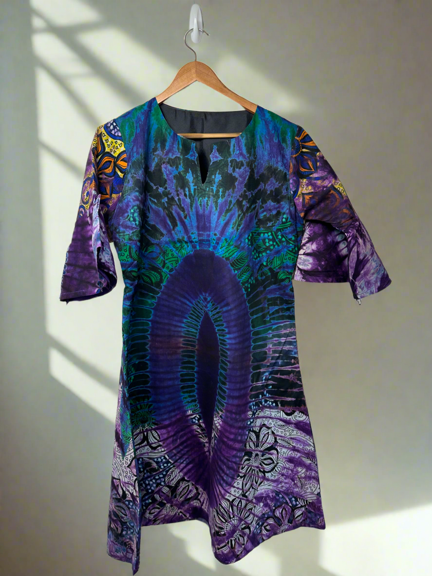 Purple Haze Adire Dress