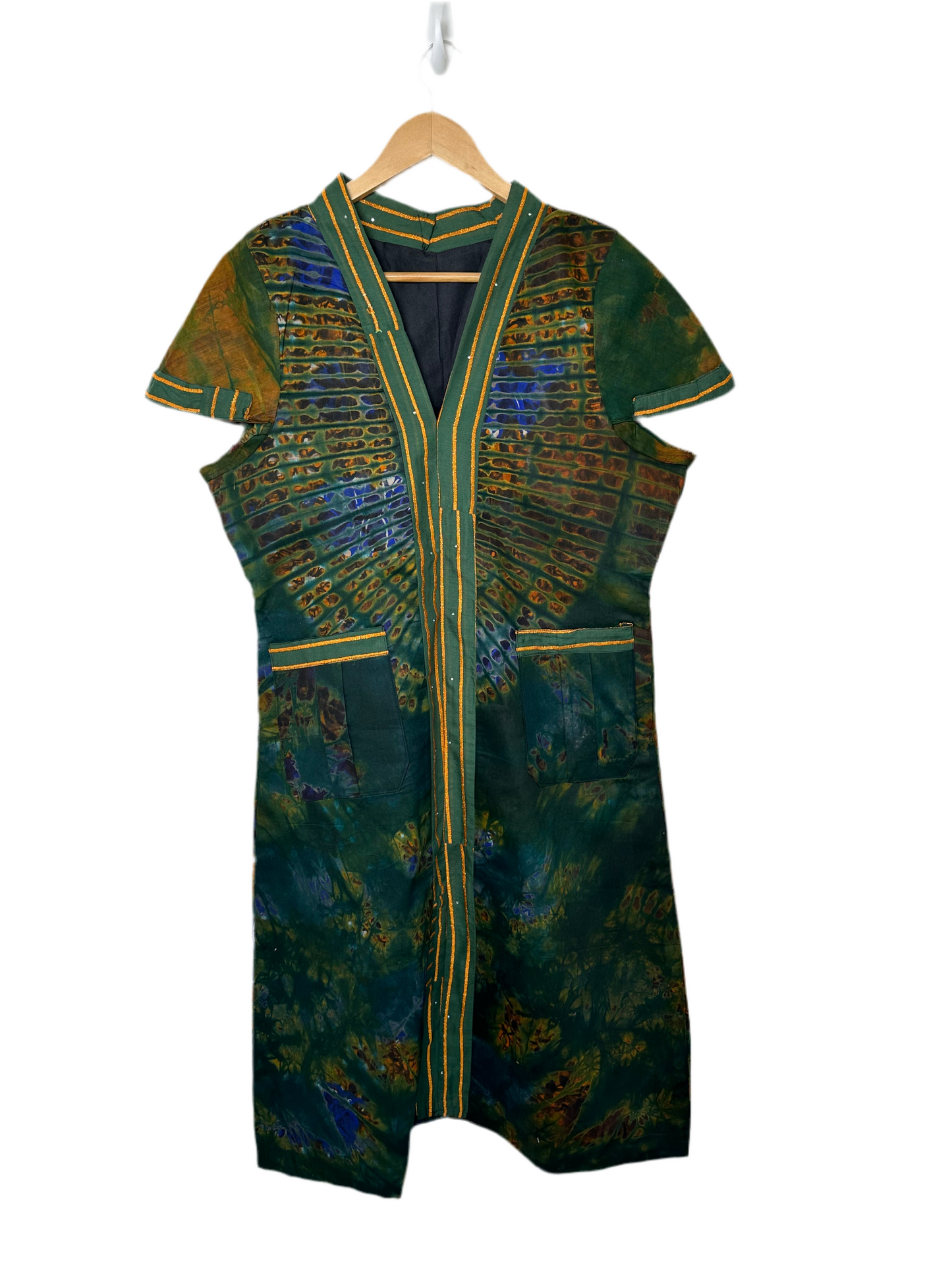 Peacock Green Adire Dress