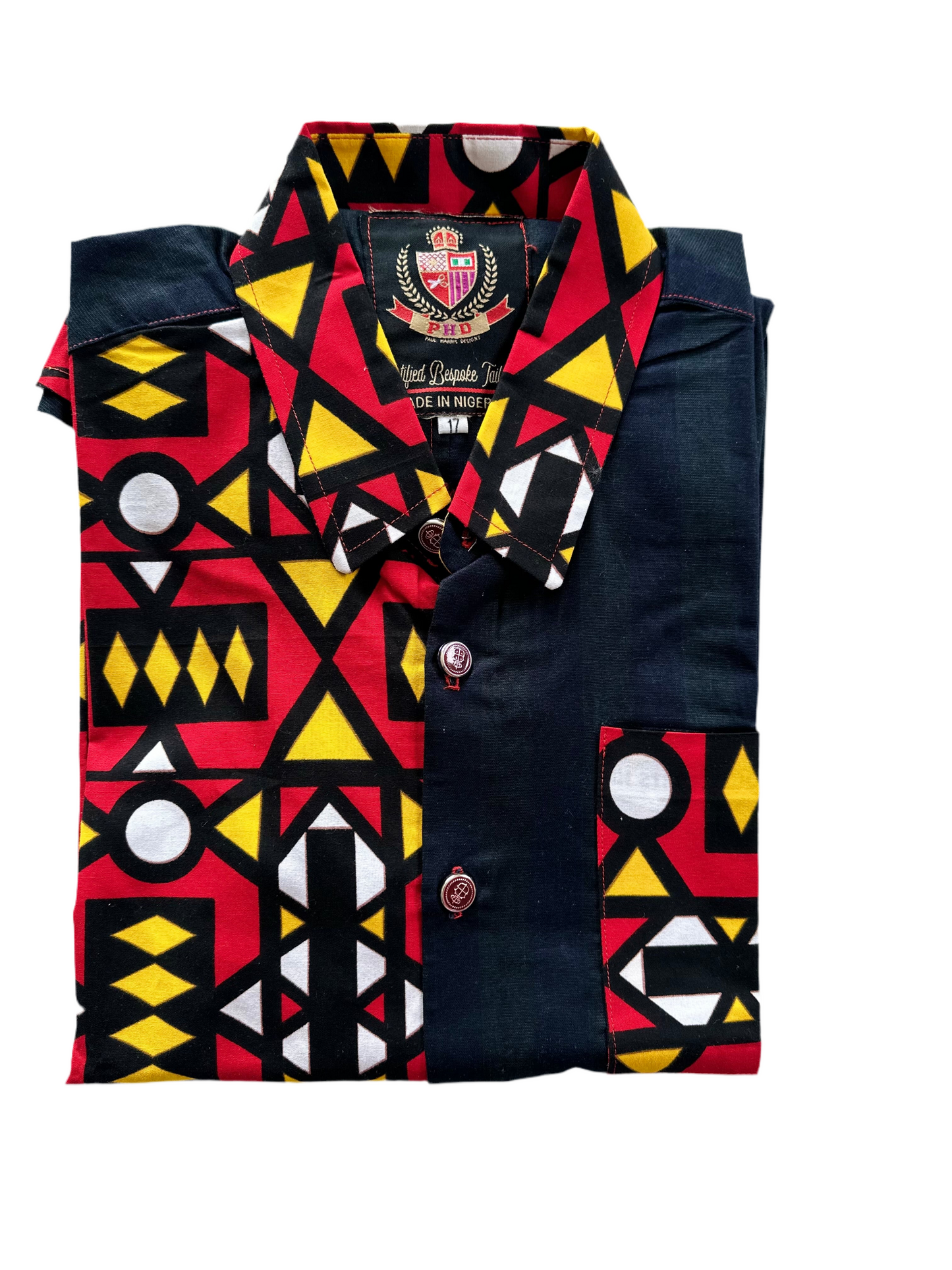 Combo Black Ankara Shirt