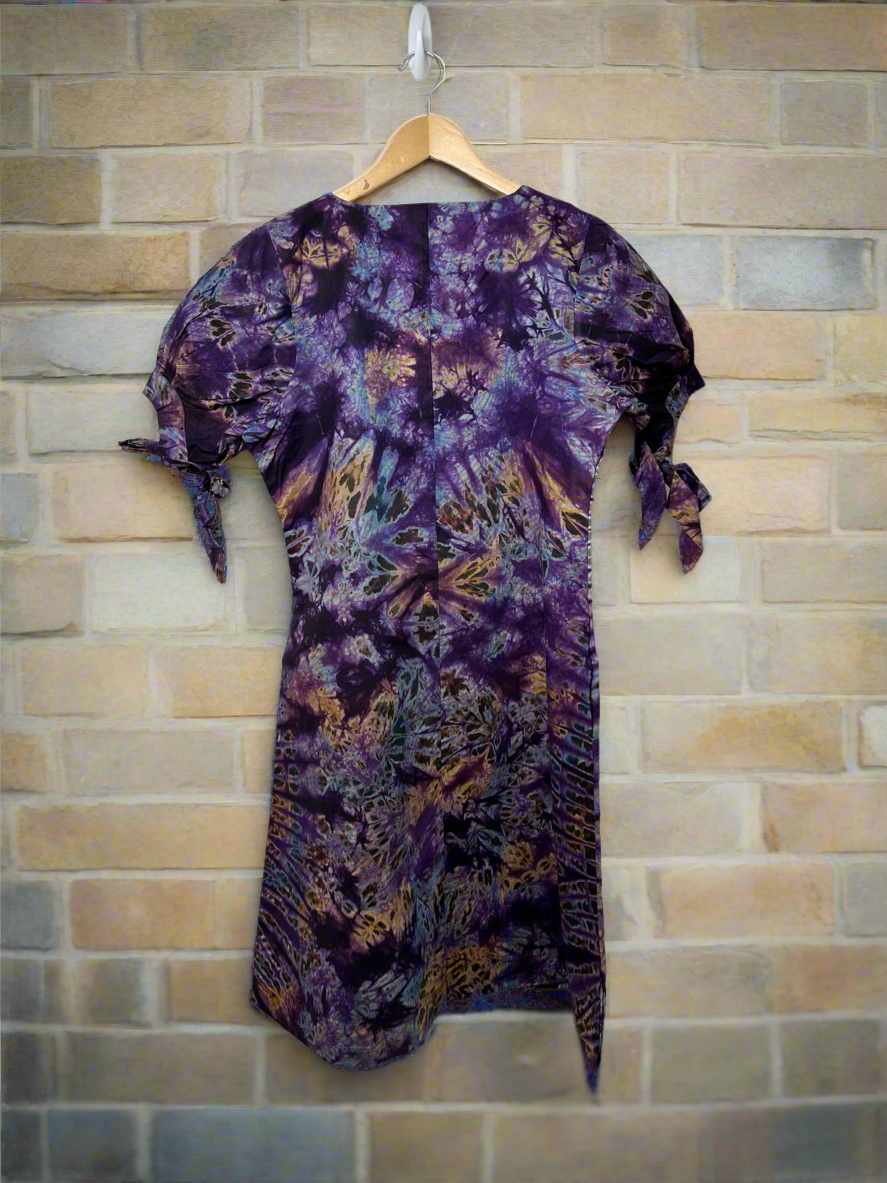 Purple Ray Adire Dress