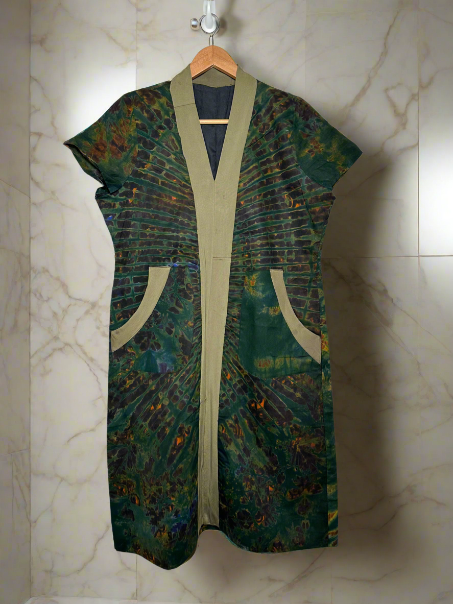 Dark Green Adire Dress