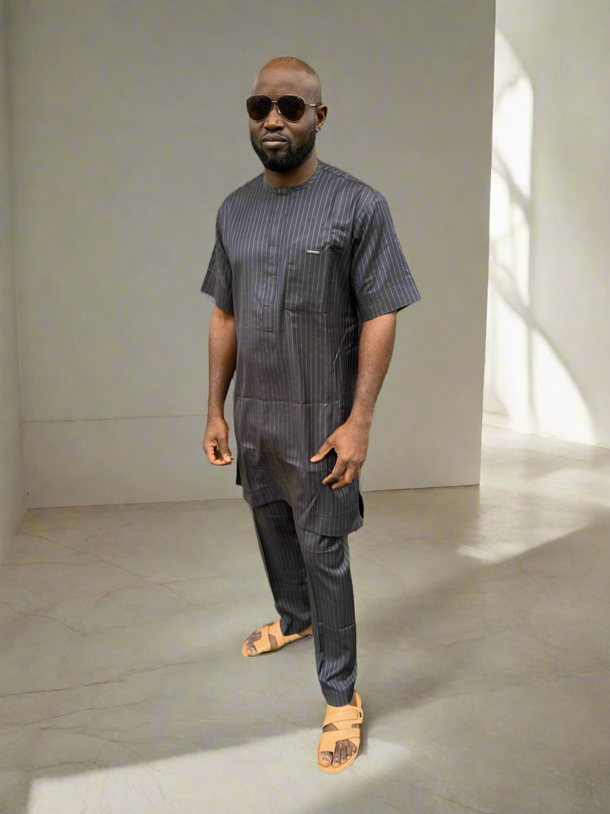 Black Striped Kaftan