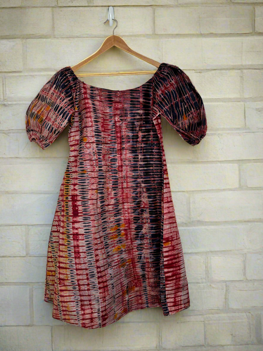 Ox blood Adire Dress