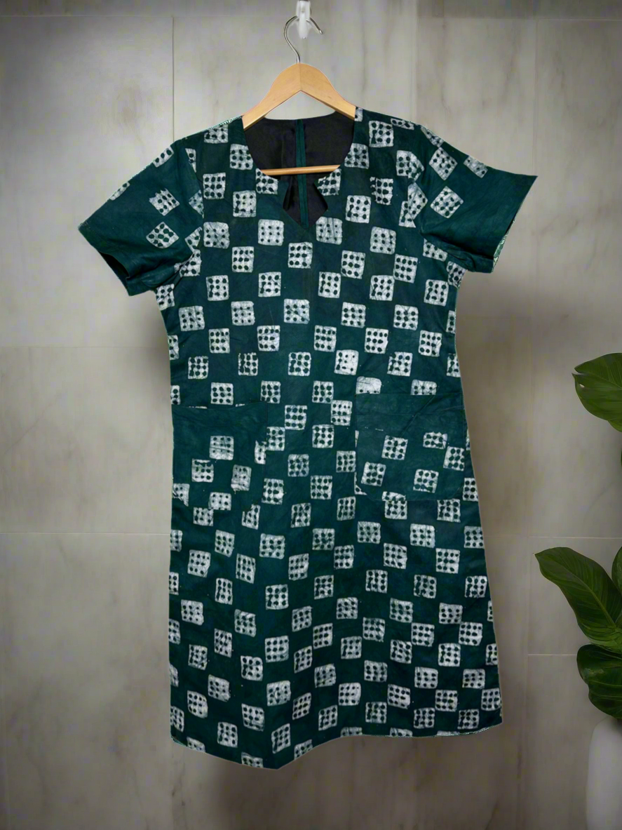 Green Adire Dress