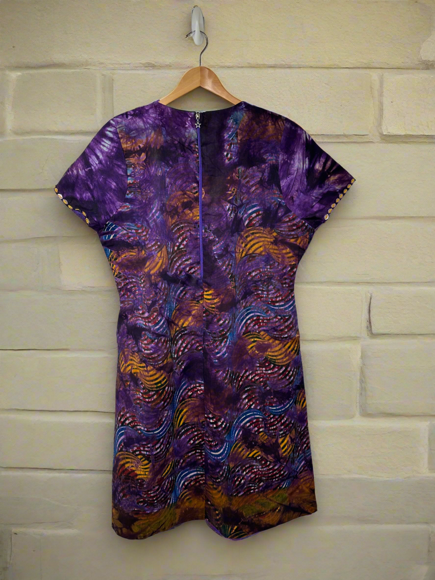 Purple Adire Dress