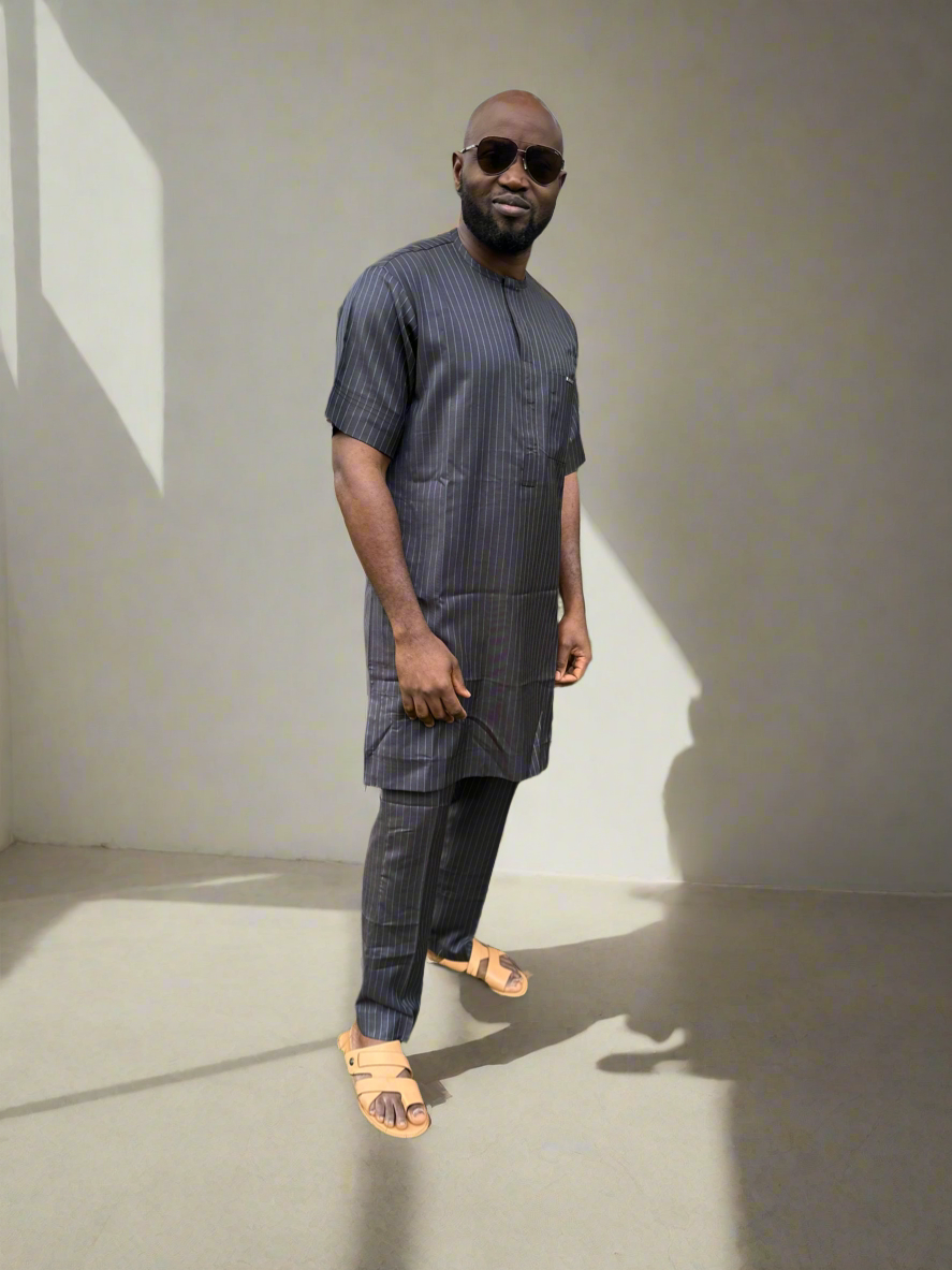 Black Striped Kaftan