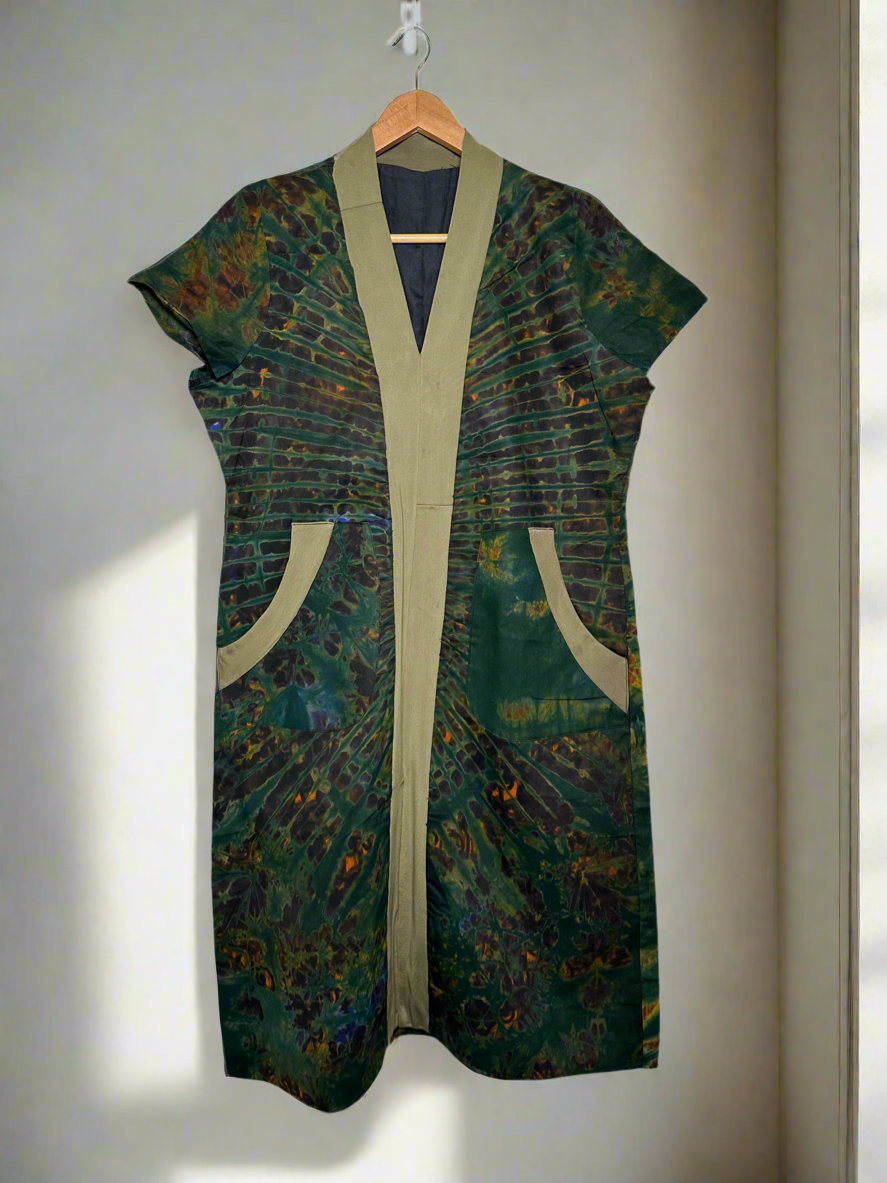 Dark Green Adire Dress