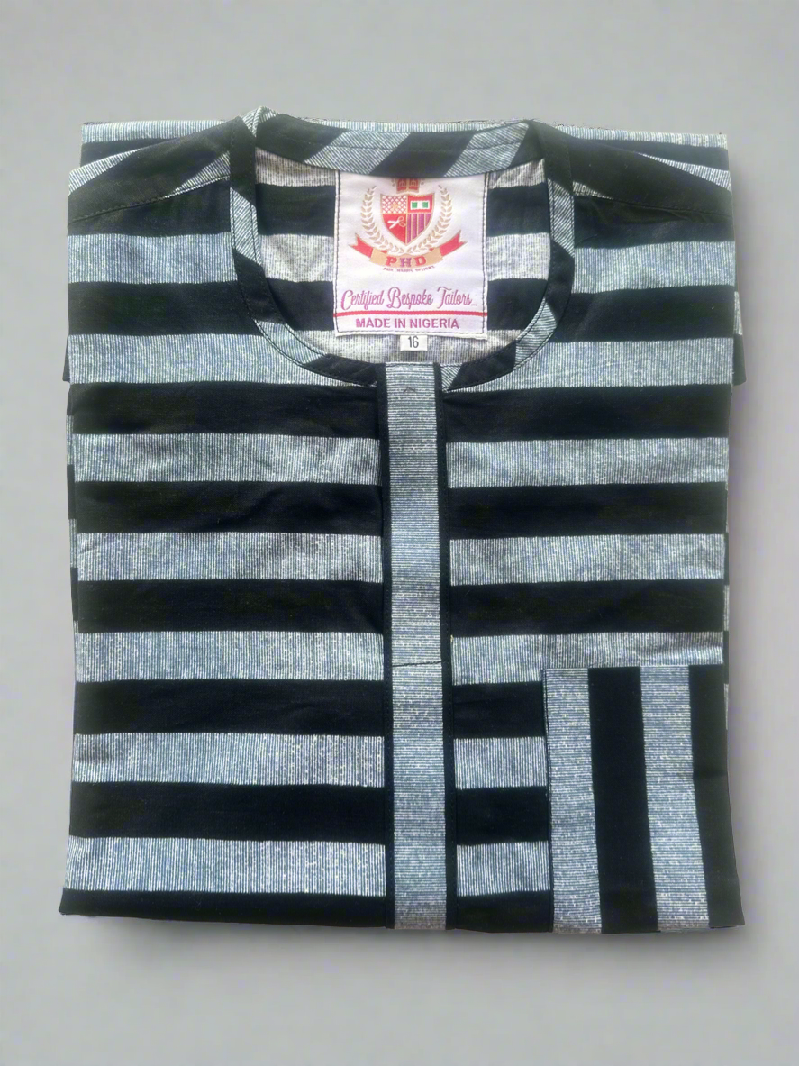Blue Striped Ankara Shirt