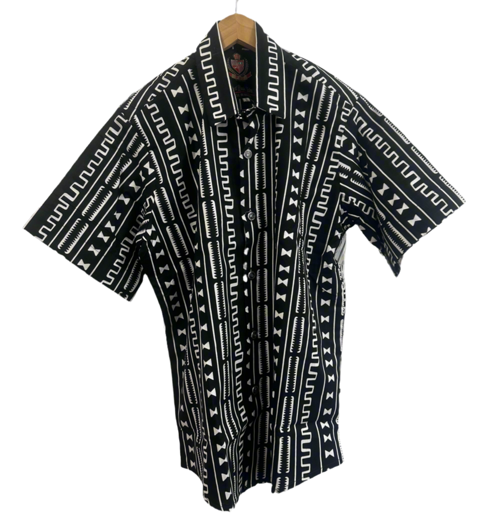 Black Ethnic Pattern Ankara Shirt