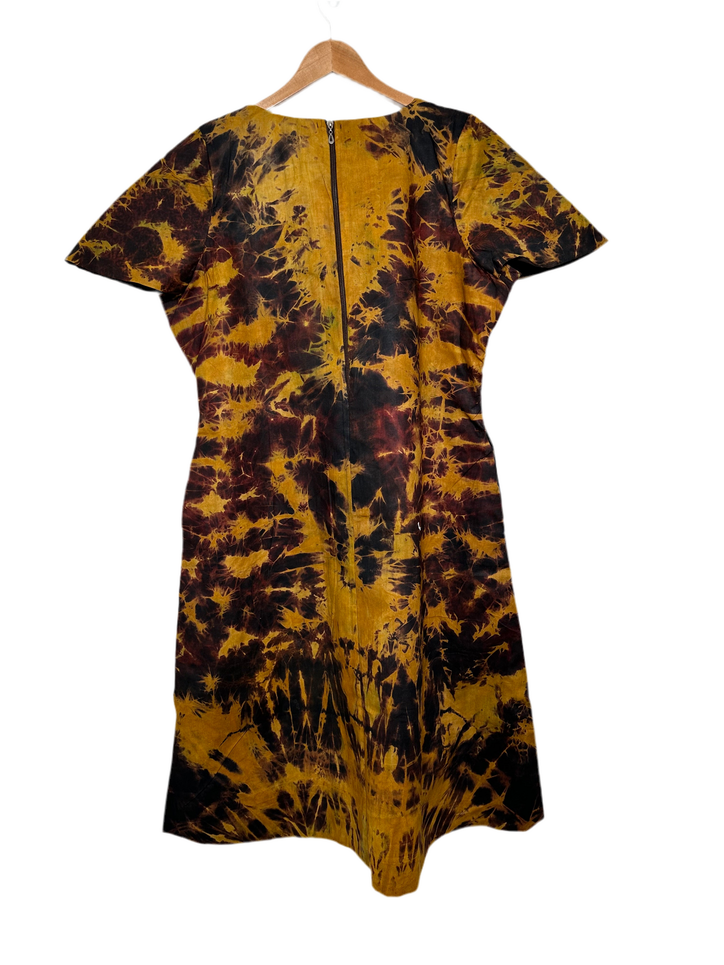Mustard and Brown Adire Dress