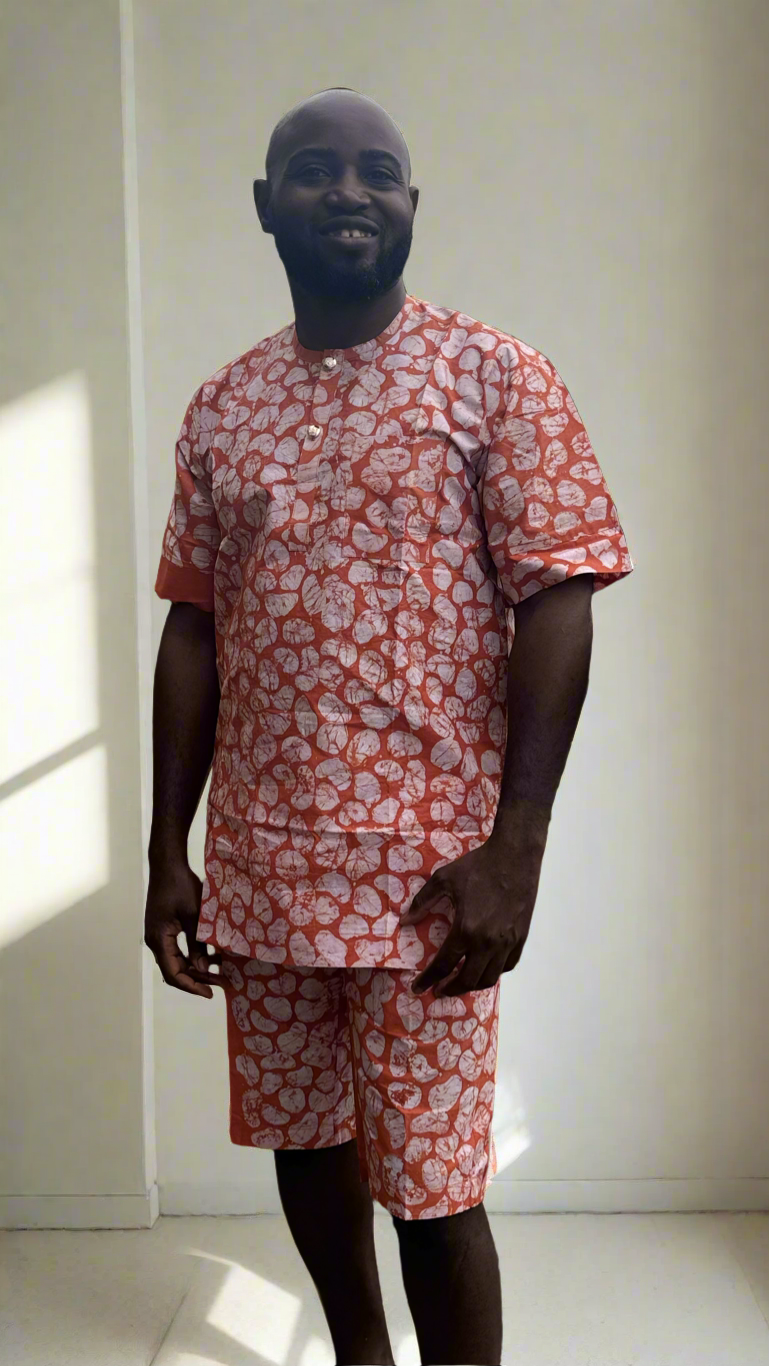 Orange Adire Outfit