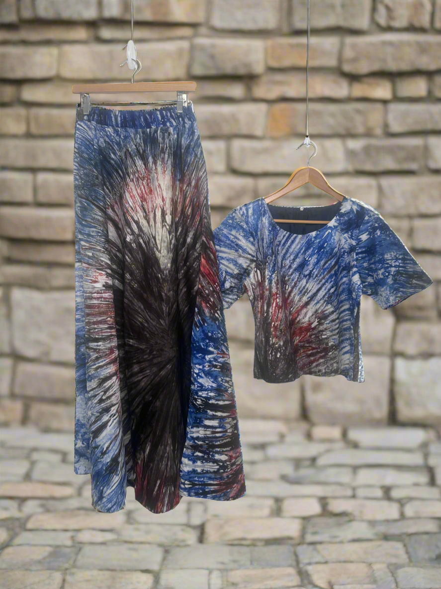 Adire Blouse and Skirt