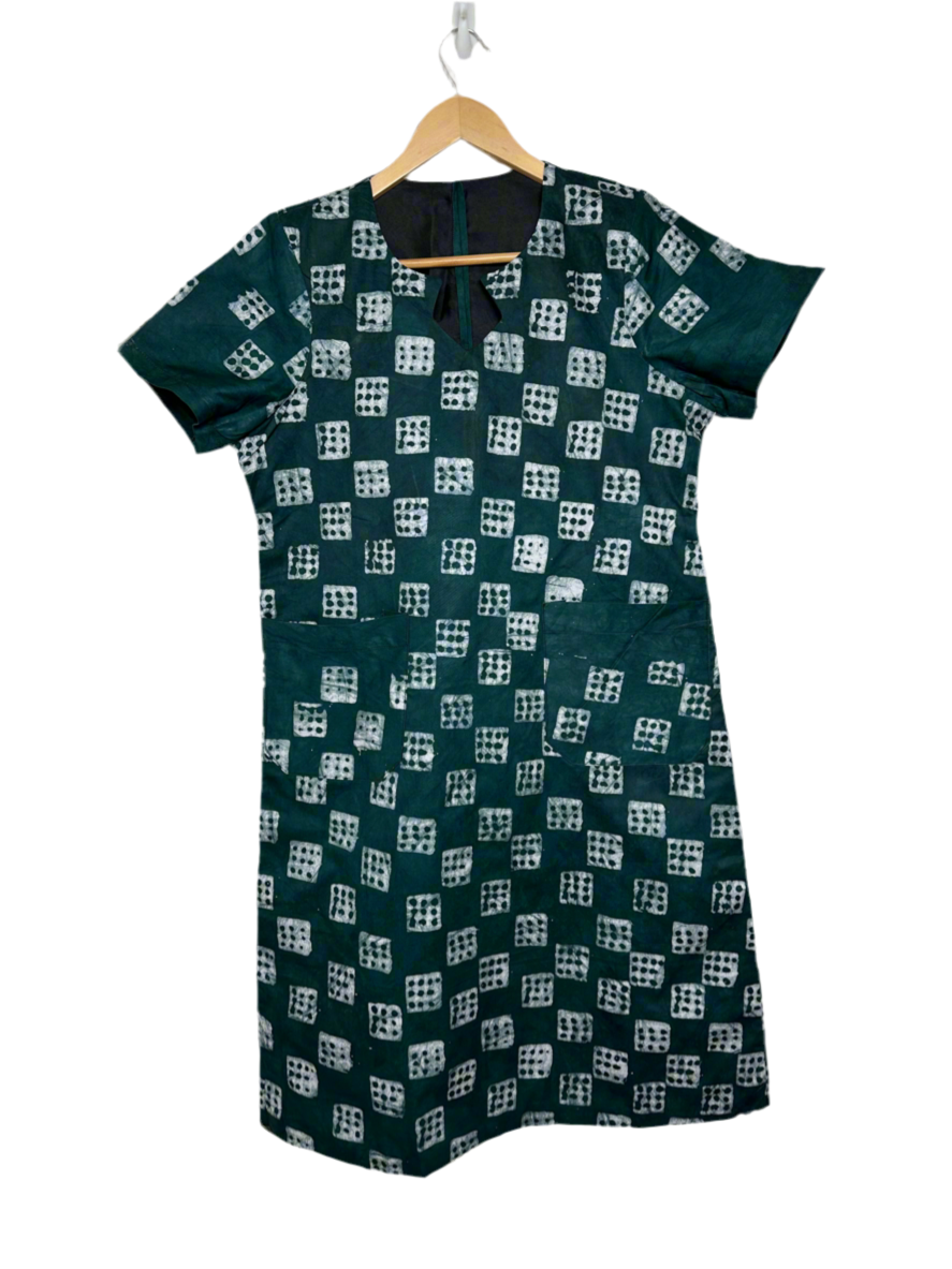 Green Adire Dress