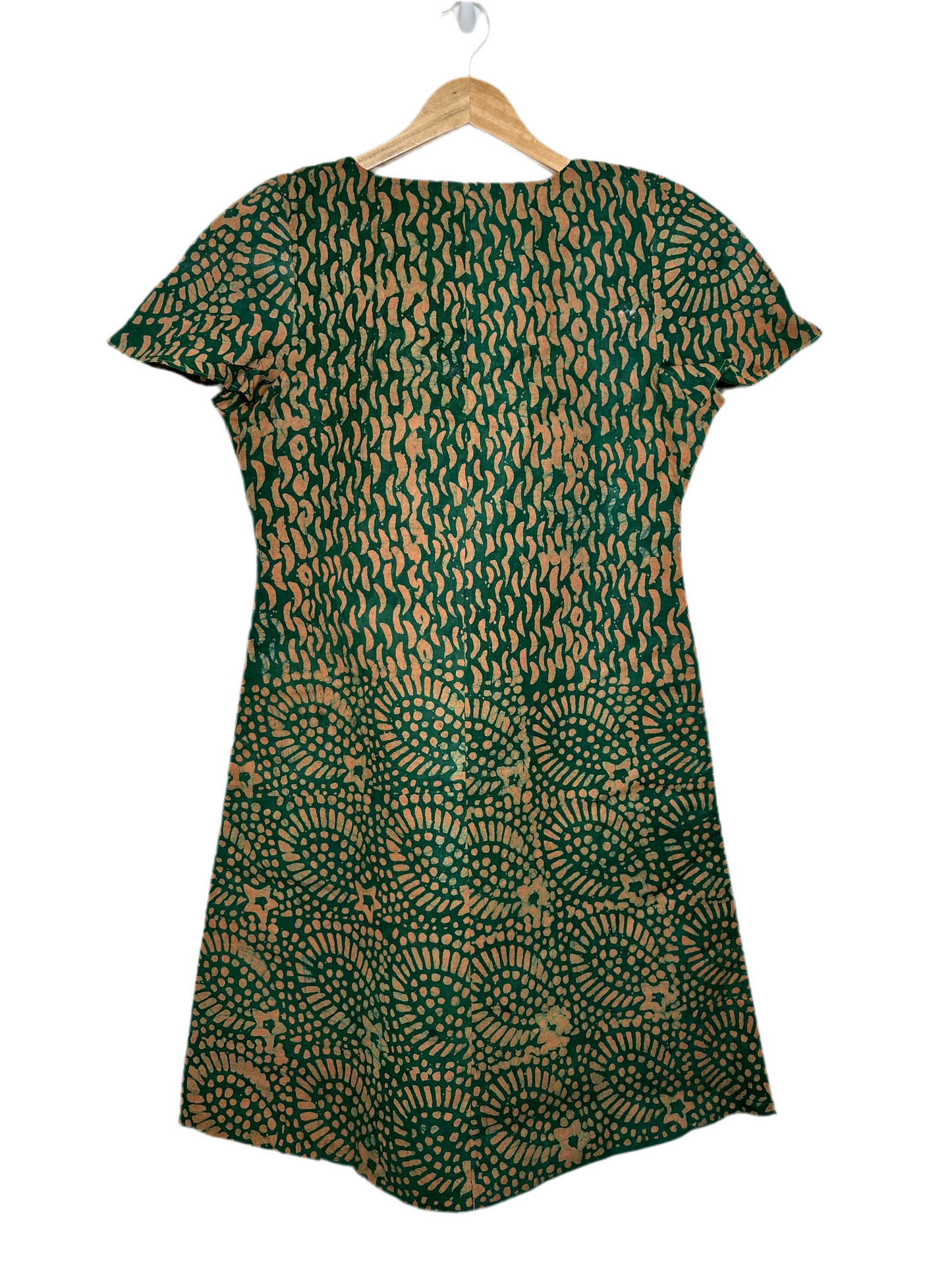 Green and Yellow Adire Dress