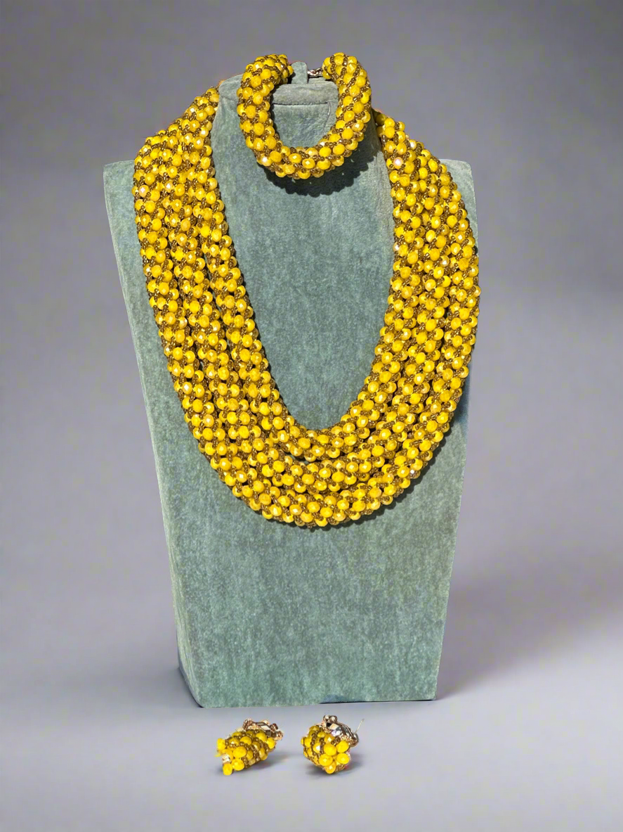 Yellow Agate Stone Set