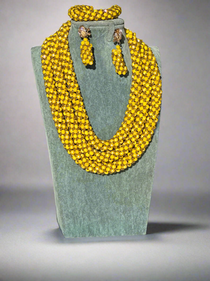 Yellow Agate Stone Set