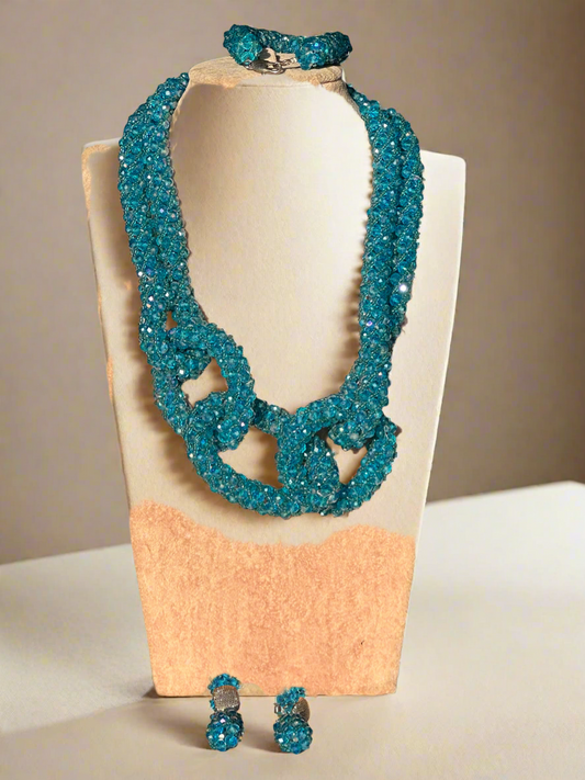 Turquoise Agate Stone Jewellery Set
