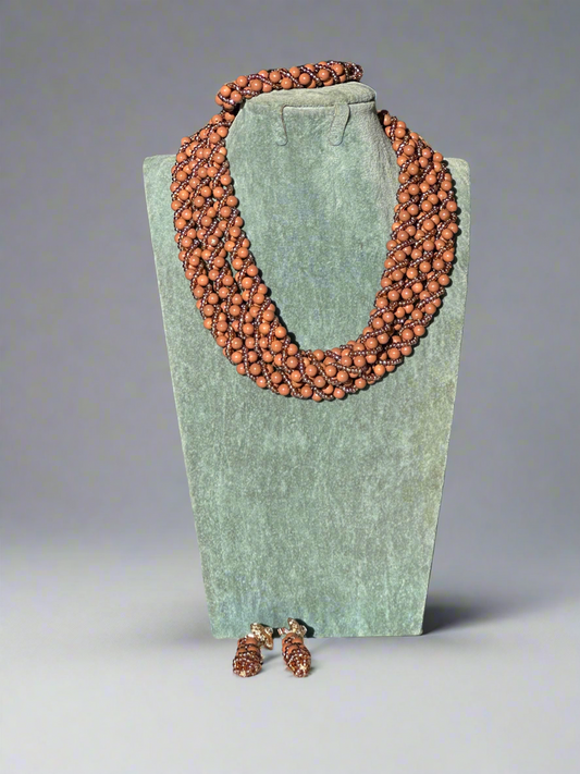 Brown Beads Jewellery Set