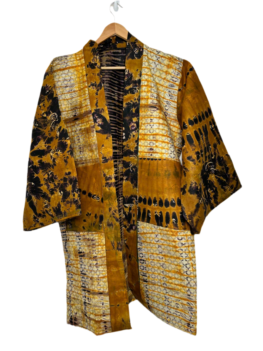 Mustard Adire Kimono