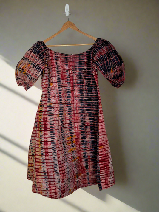 Ox blood Adire Dress
