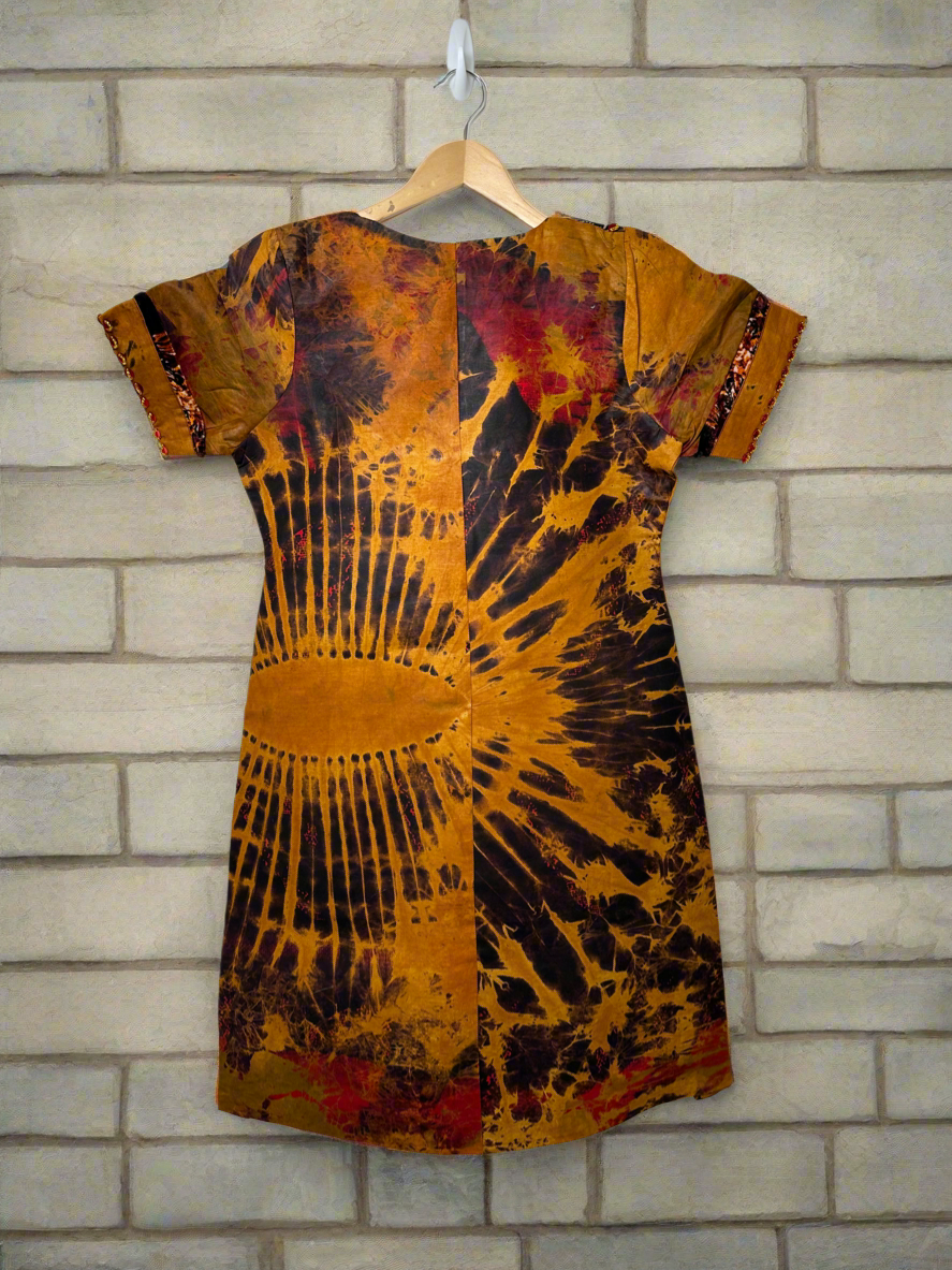 Mustard Adire Dress