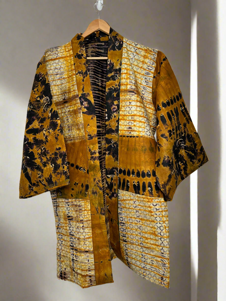 Mustard Adire Kimono