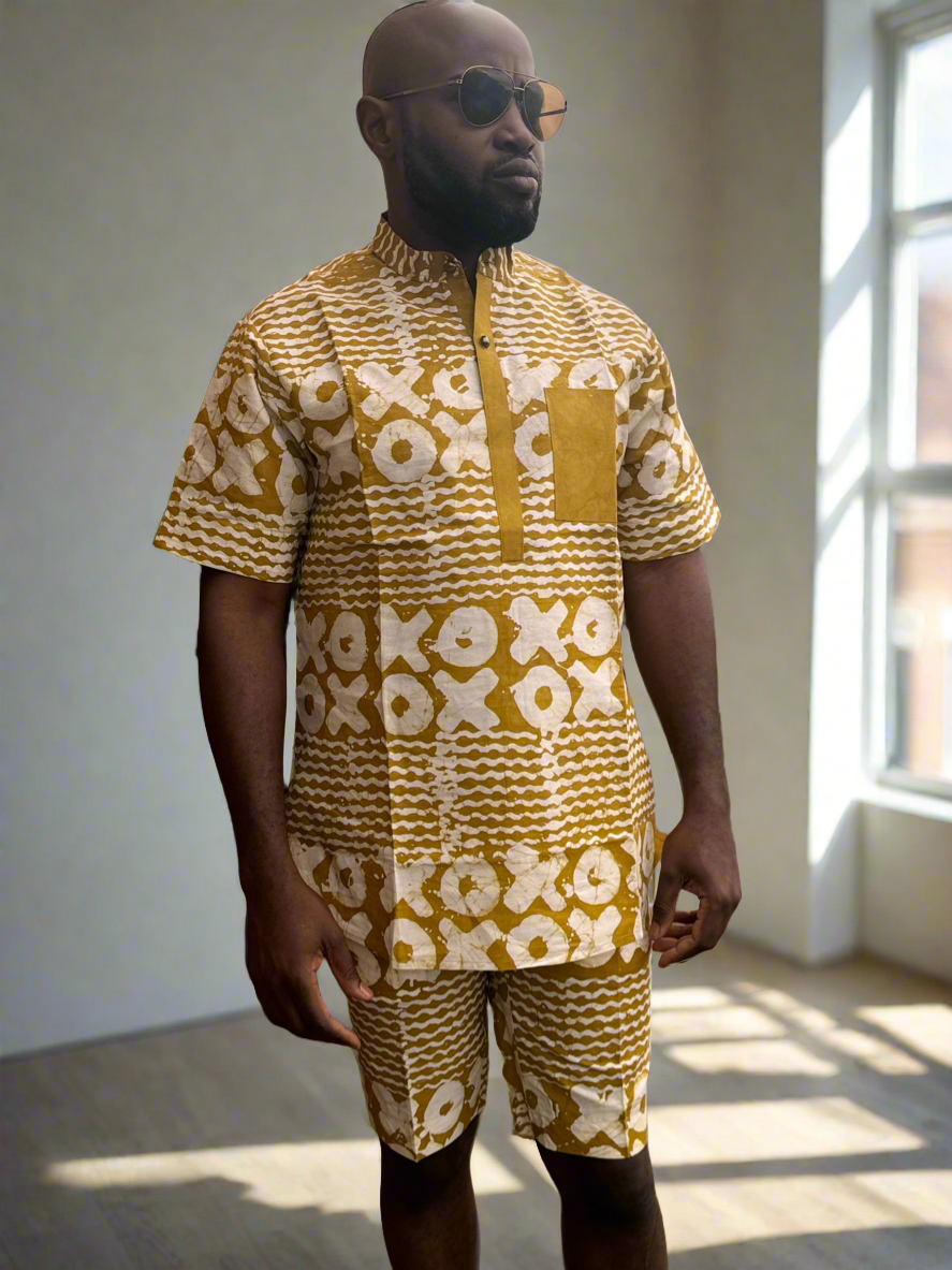 Python Yellow Adire Outfit