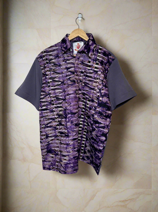 Purple haze Adire Combo Shirt