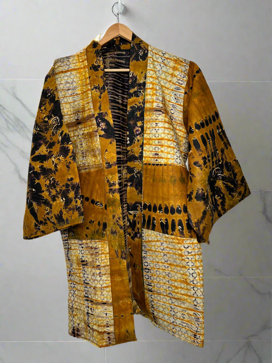 Mustard Adire Kimono