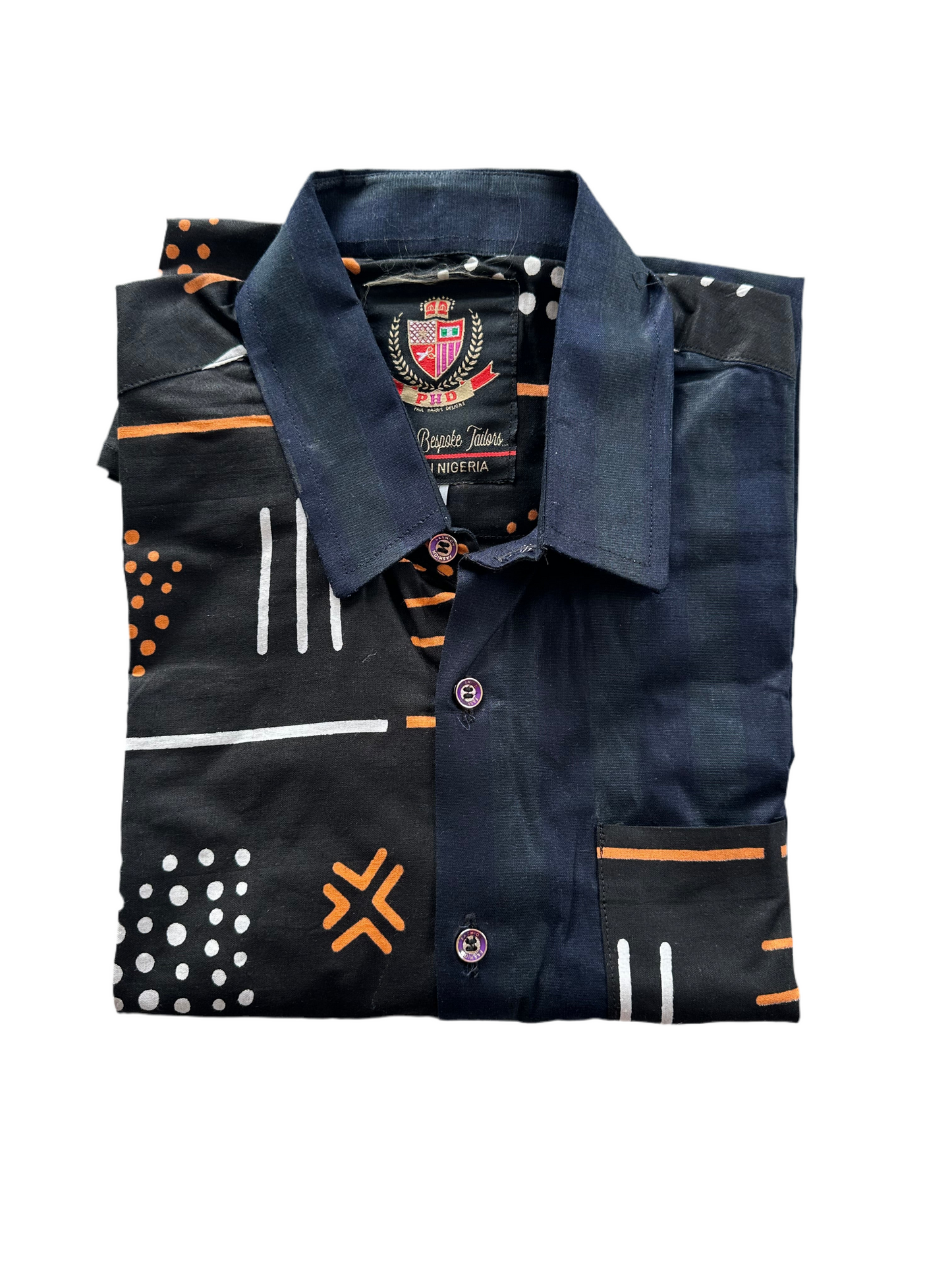 Black Tribal Pattern Ankara Shirt