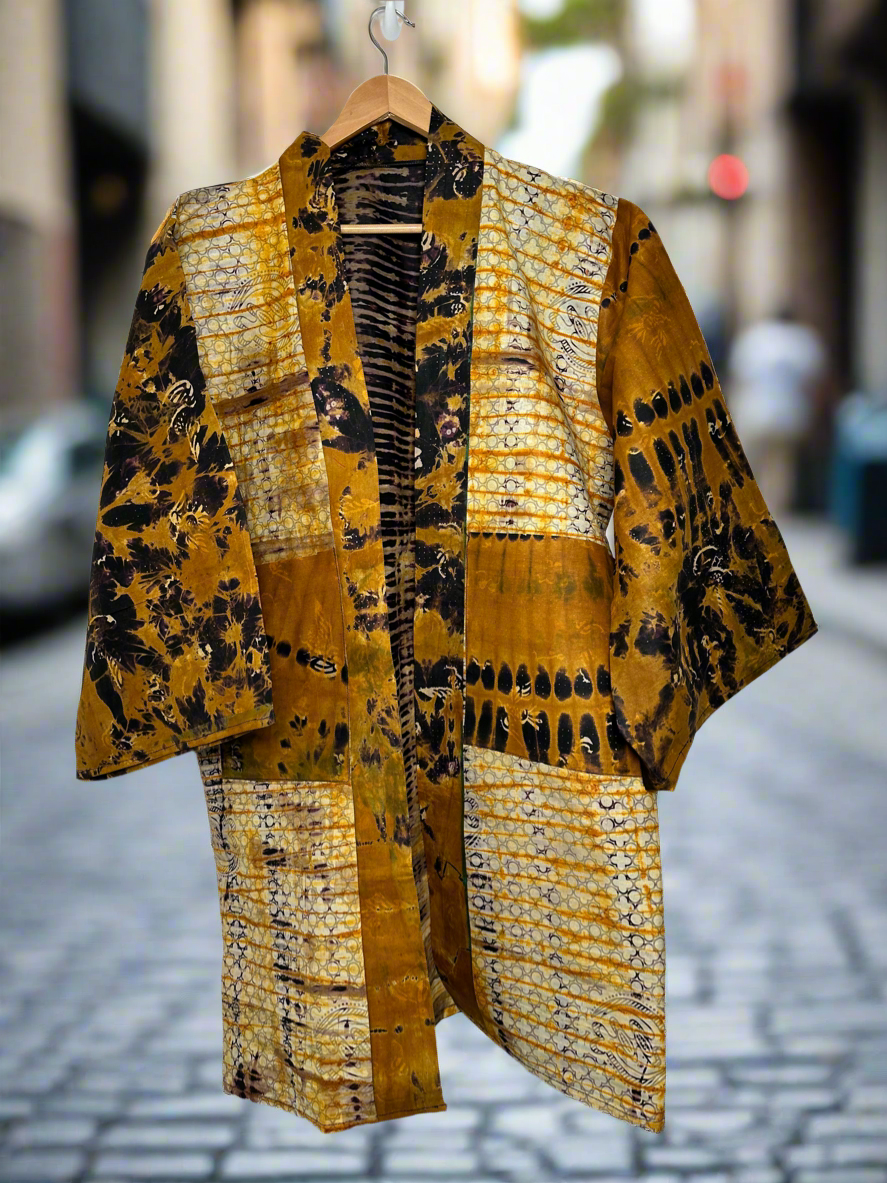 Mustard Adire Kimono